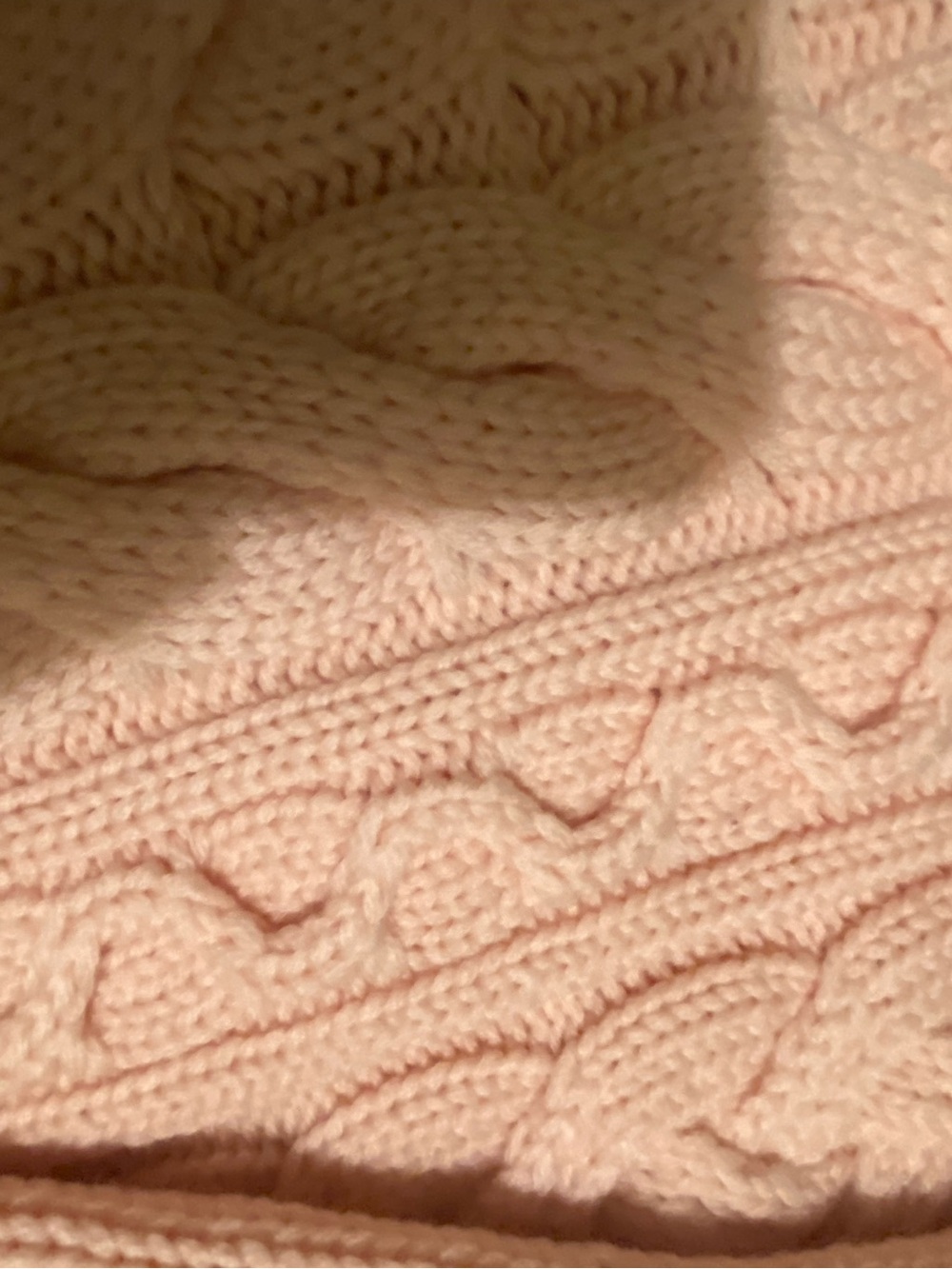 Women’s Pink Cable Knit Sweater - Classic Soft Pullover - Picture 3 of 3
